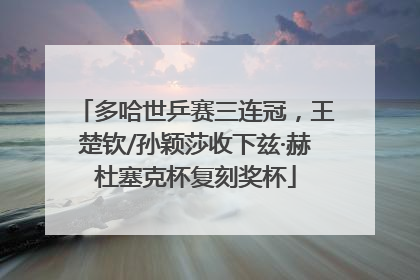 多哈世乒赛三连冠，王楚钦/孙颖莎收下兹·赫杜塞克杯复刻奖杯
